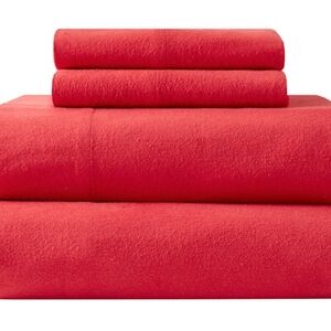 Joyland Full Flannel Sheet Set, Red, NWT Never Removed From Package